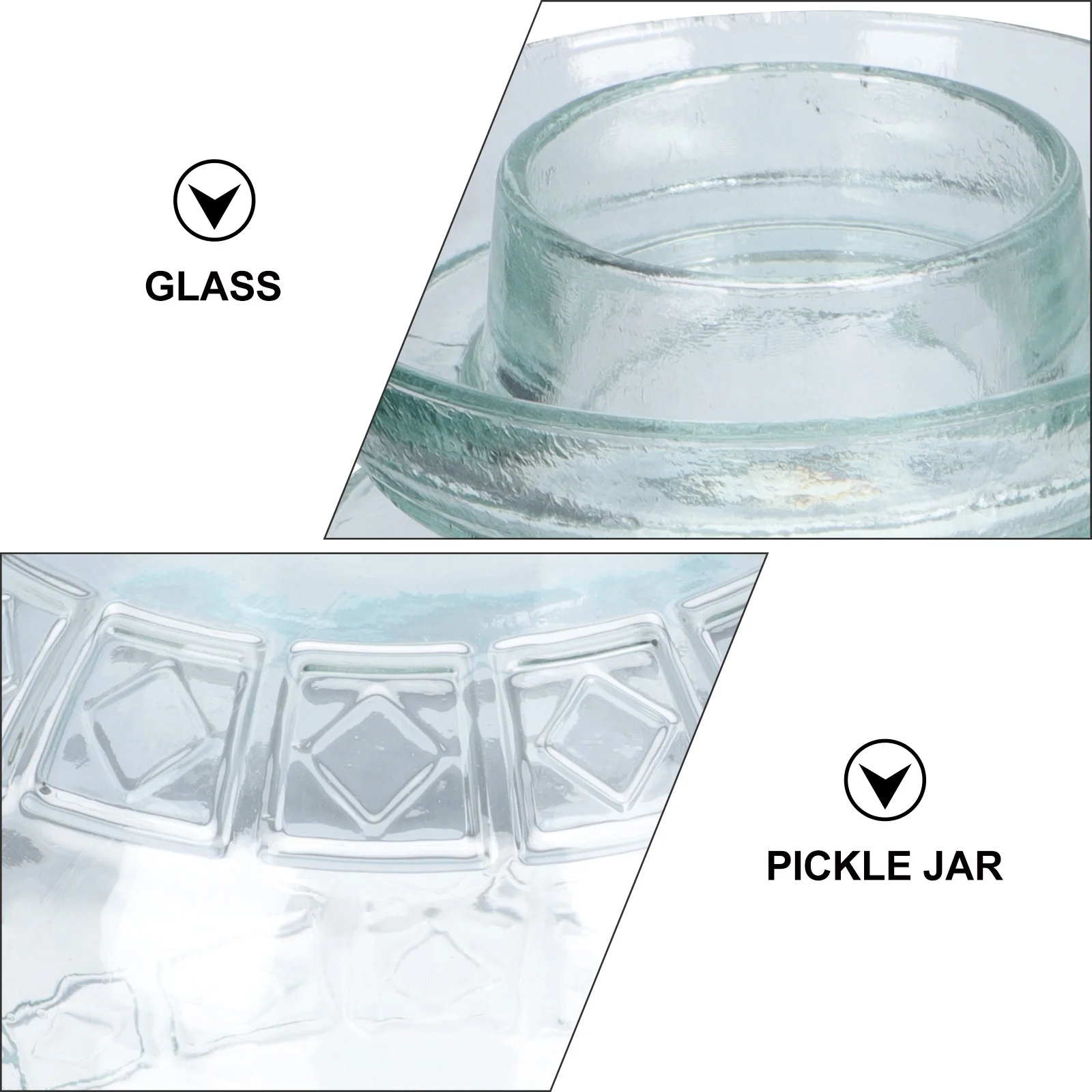 

1Set Large Capacity Pickle Jar Glass Storage Container Smooth Surface Easy to Clean Glass Sealing Container Sealing Canister