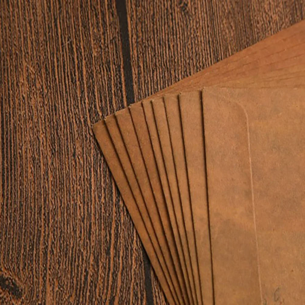 10PC Style Vintage Card Games in Rustic Leather Envelope with Creative Storage Bag for Retro Postcards and Sealing Wax