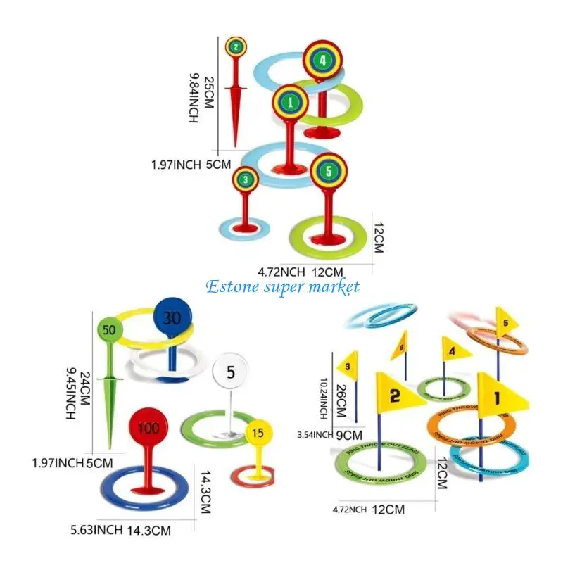 090B 5 Bright Rings 5 Posts Outdoor Activity Set Stimulates Creativity 3+ Years Old