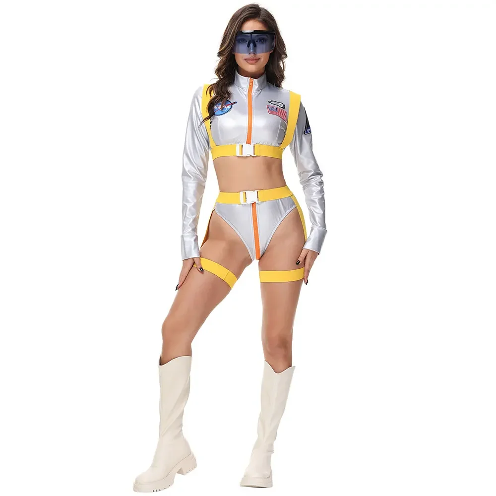 

Halloween Carnival Party Space Astronaut Jumpsuit Stage Performance Couple Spaceman Fantasy Cosplay Costume