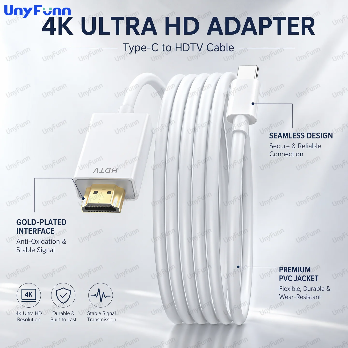 Type C To HDTV Plastic Cable 4K Screen Mirroring Adapter For Android Laptop MacBook TV Monitor Projector Audio Video Sync Connec