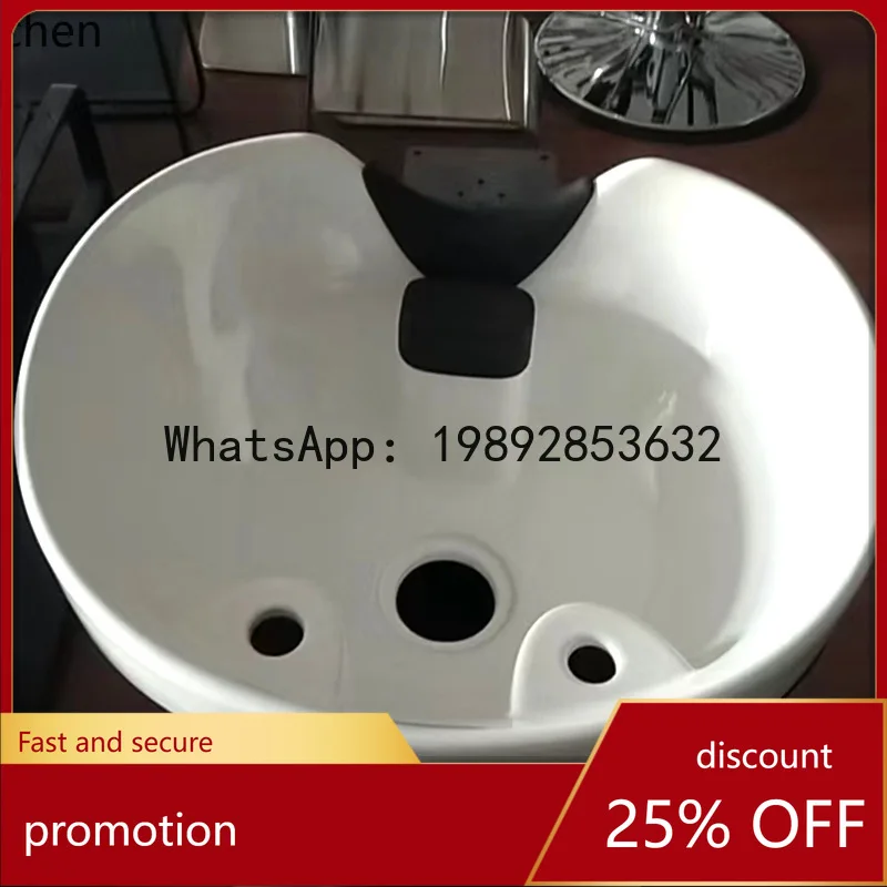 YFY  Ceramic Head Basin Seat Column Base Vertical Shampoo Basin Export Quality Shampoo Bed