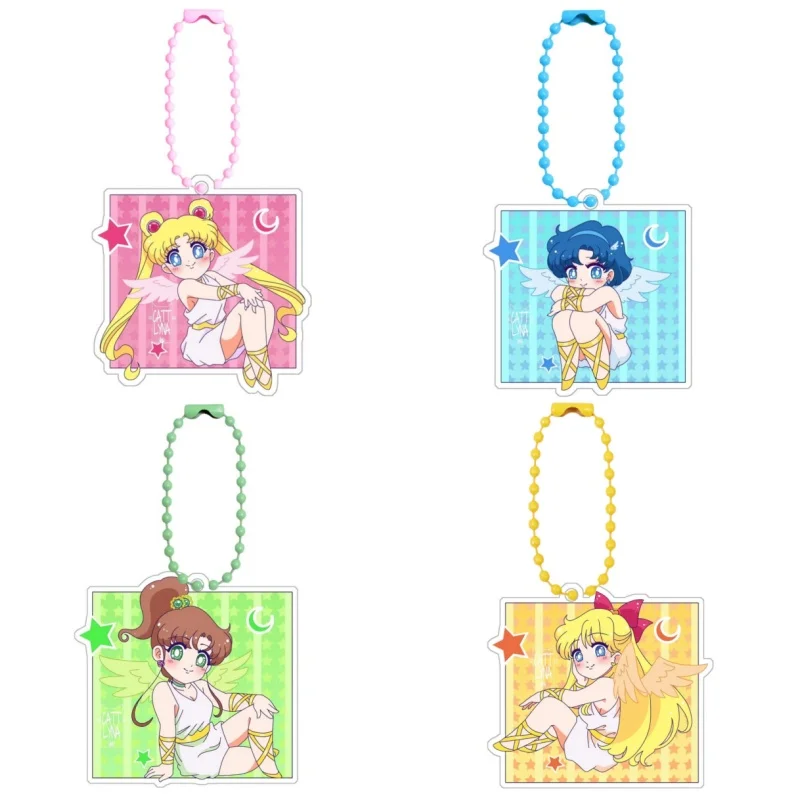 Sailor Moon Keychains Tsukino Usagi Chibiusa Mizuno Ami Kino Makoto Diy Acrylic Action Toy Figures Anime Game Collection Pendant