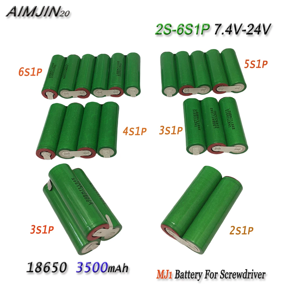 18650 MJ1 3500mAh 20 Amps 2S 3S 4S 5S 6S/7.4V 10.8V 14.8V 18V 24V Voor Schroevendraaier Batterijen Lassen Batteri