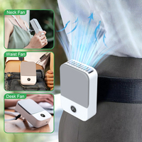 Waist Fan Portable Neck Fan 2000mAh USB Rechargeable Bladeless Wireless Portable Outdoor Waist Clip Fan Mini Hanging Neck Fan
