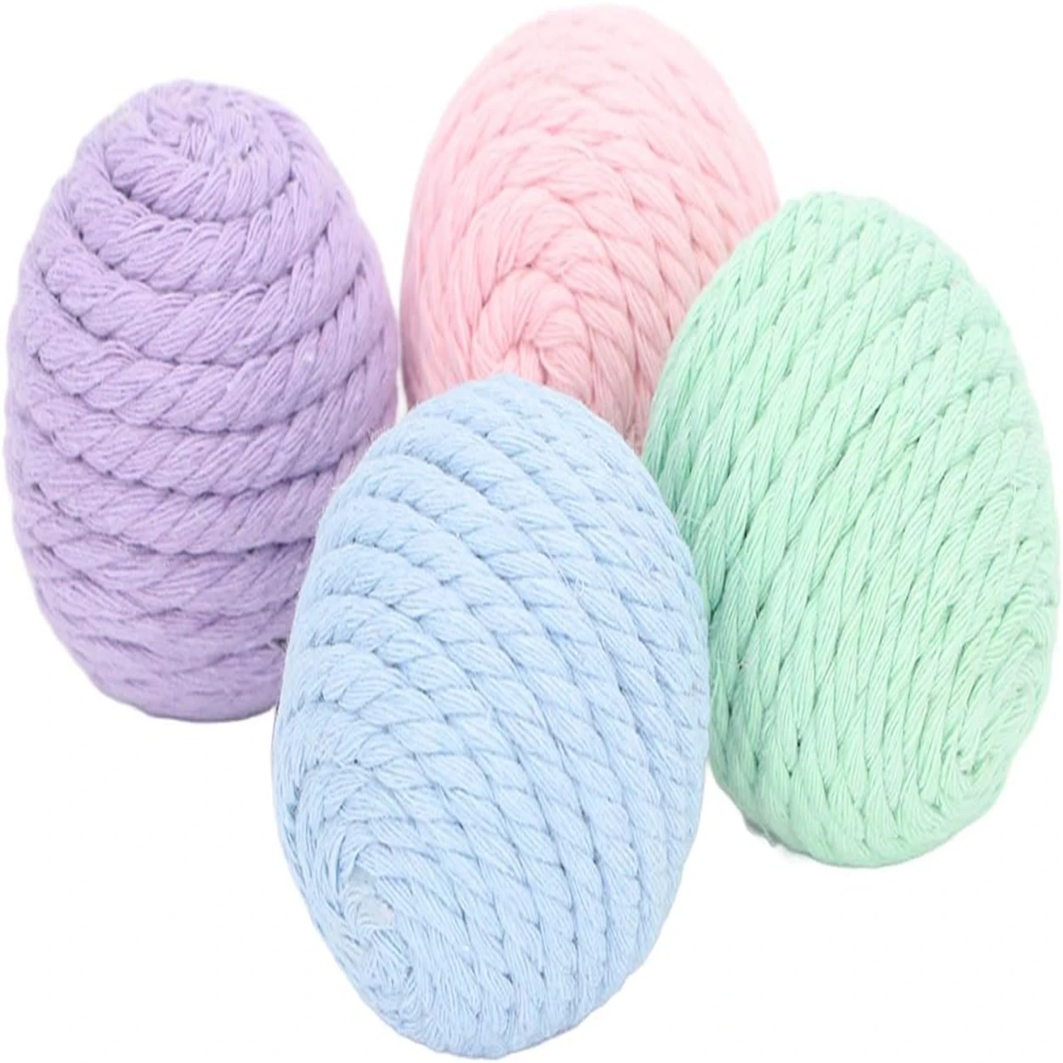 

Engaging Interactive Colorful Woven Cotton Rope Cat Rolling Ball Toys - Set of 4 Vibrant Balls with Rustling Stone for Hours of