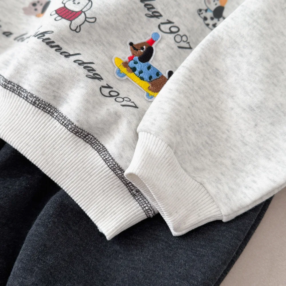 2026 Herbst Kinderbekleidungssets Baby Jungen Mädchen Cartoon Welpen-Print Rundhals-Sweatshirt+Hose 2-teilige Kinder-Freizeitanzüge – Detail 5