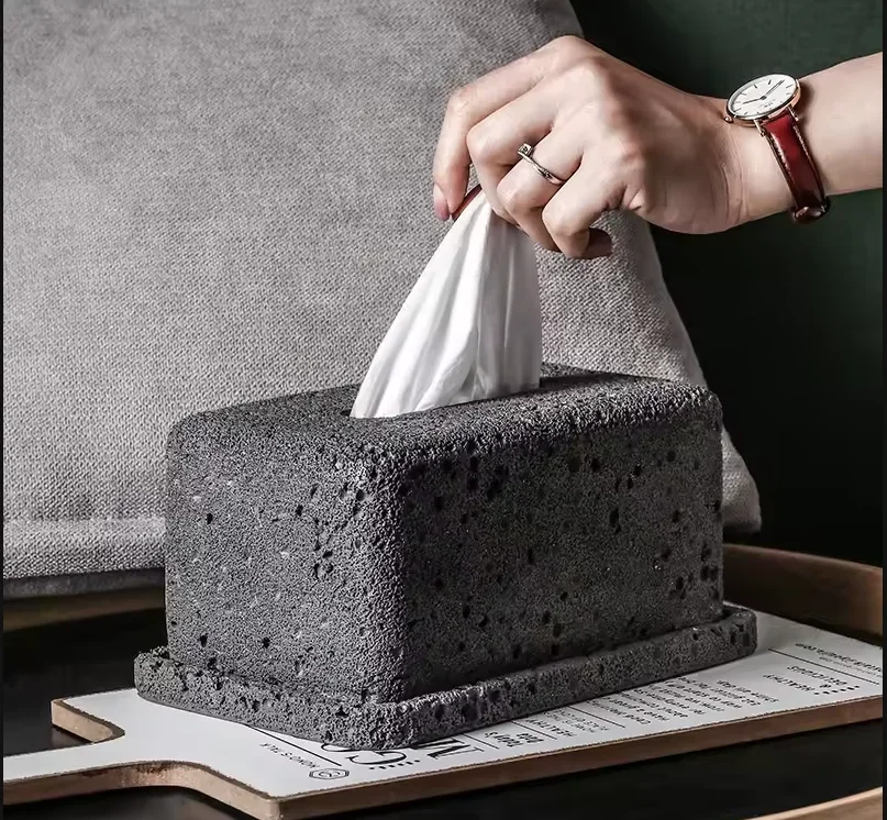 

Цементная коробка для салфеток в европейском стиле, ресторанный журнальный столик для хранения, съемная прямоугольная стойка для салфеток, украшение для кухни, современное