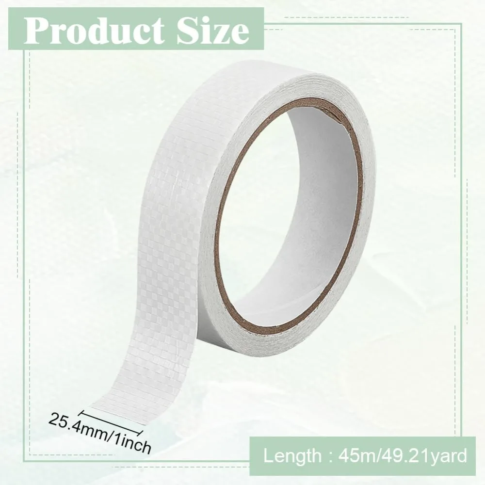 Cloth Adhesive Tape Repairing Tears Cracks Leaks for Backpack Tent Awnings Inflatable Mattresses White 25.4mm 45m/pc