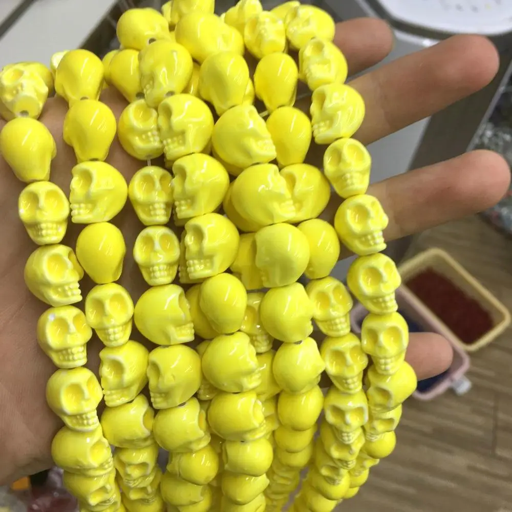 Wholesale Glass Multicolor Skull Bead Lampwork Glass Loose Beads For Jewelry Making DIY Bracelet Necklace Craft Accessroeis