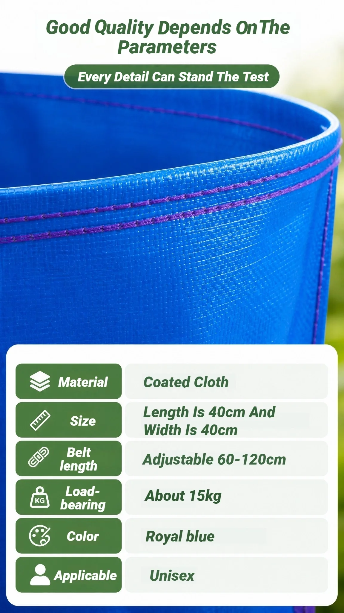 Apron detail showing dimensions and load-bearing capacity