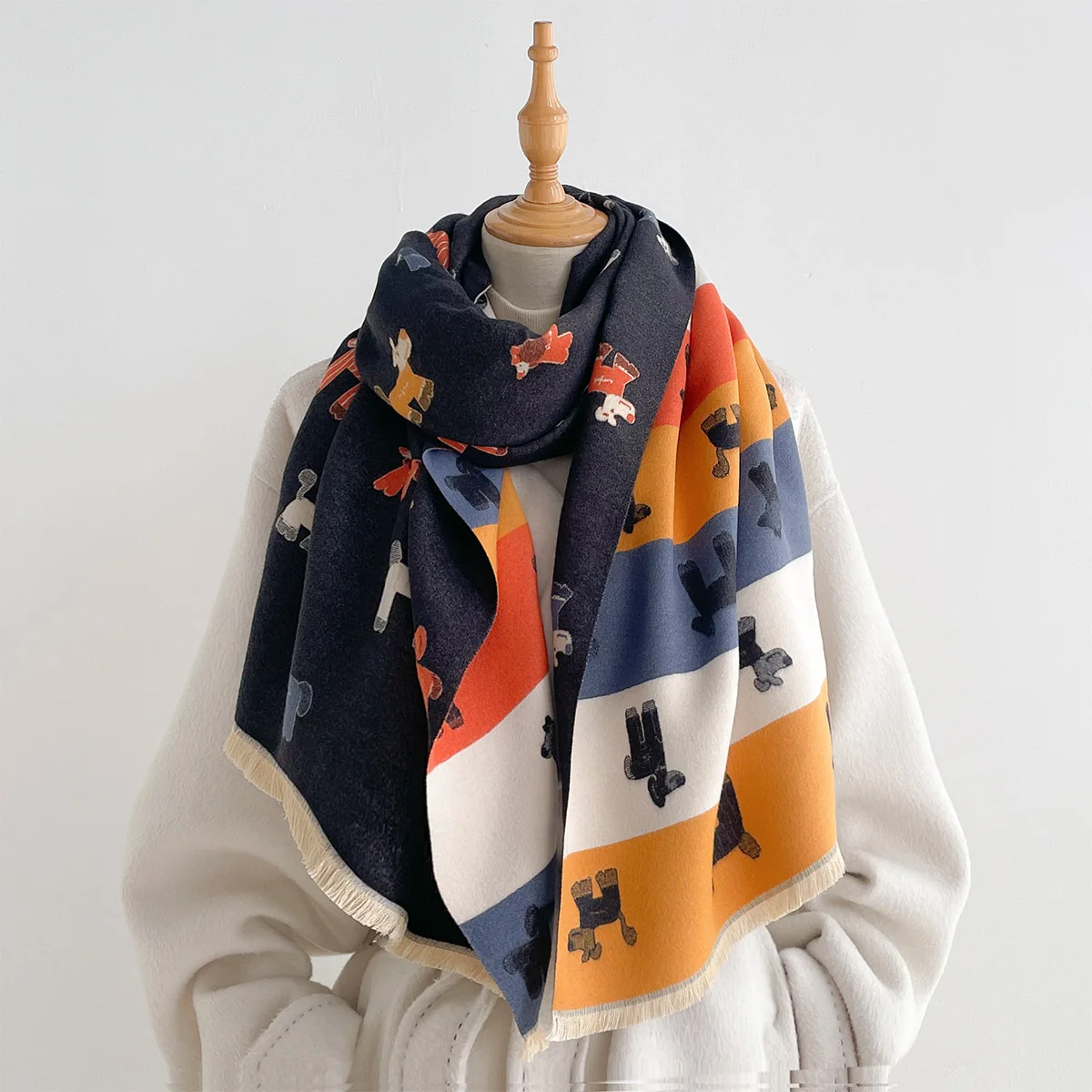 Scarf Print Hijab Pashmina Bandana Shawl Cashmere Wrap Elegant Multi Scene Ornament For Festival Party Outdoor Walk Daily