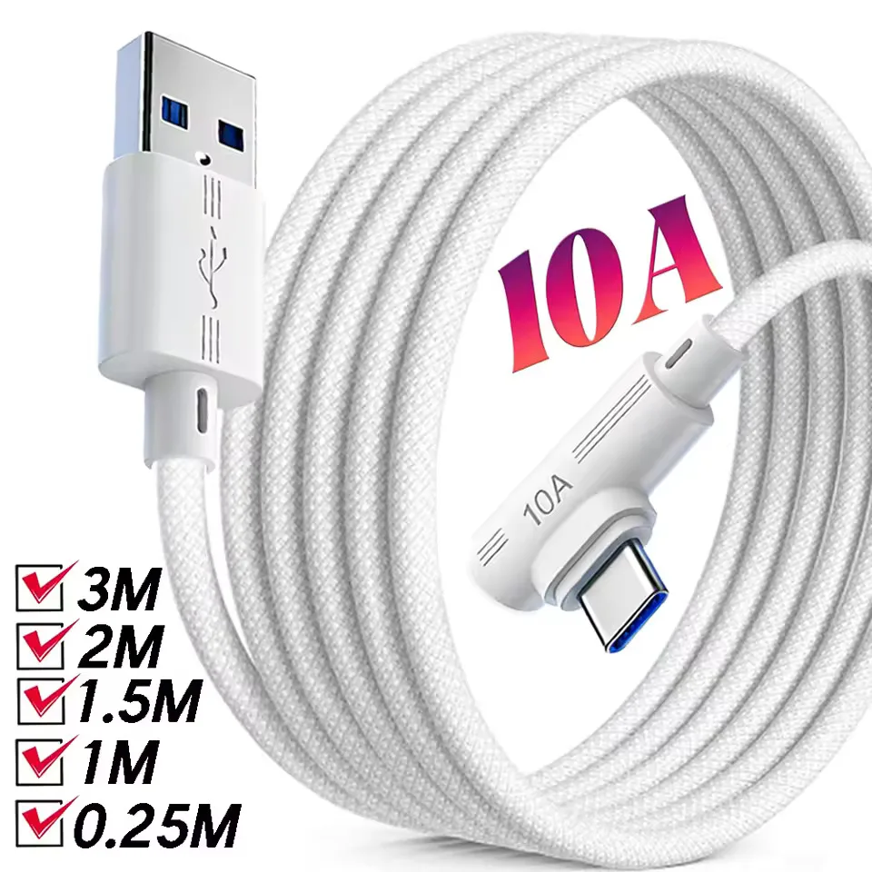Super Fast Charging USB to Type C 90 Degree Elbow Data Cable