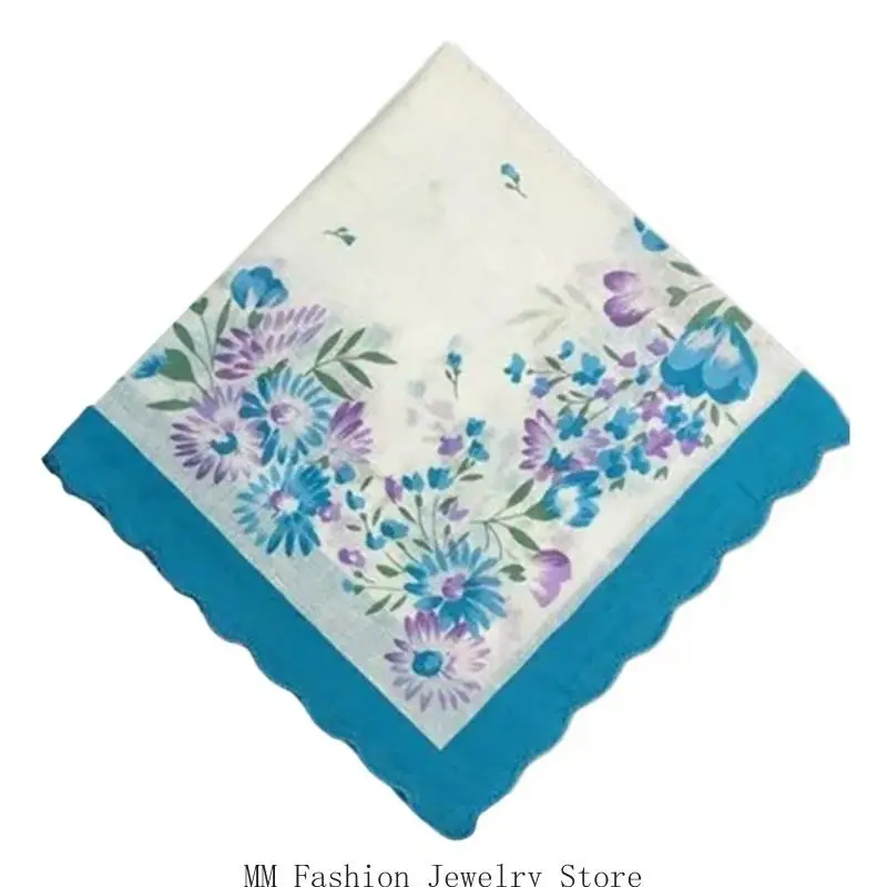 

D0UB Versatile Floral Pattern Handkerchief for Various Occasion Celebration Party