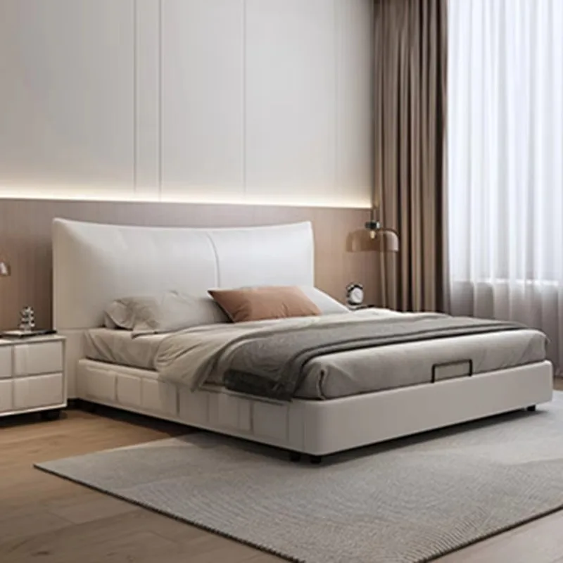 Headrest Modern Double Bed Designer Italian Loft Floor Twin Double Bed Bedroom Storage Sleeping Letti Matrimoniali Furniture