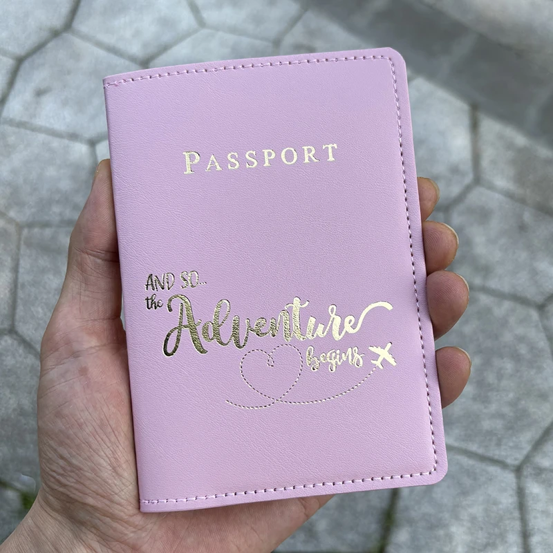 Nombres personalizados Fundas para pasaporte Cartera de viaje Pasaporte Funda personalizada con nombre dorado para pasaporte Nuevo diseño