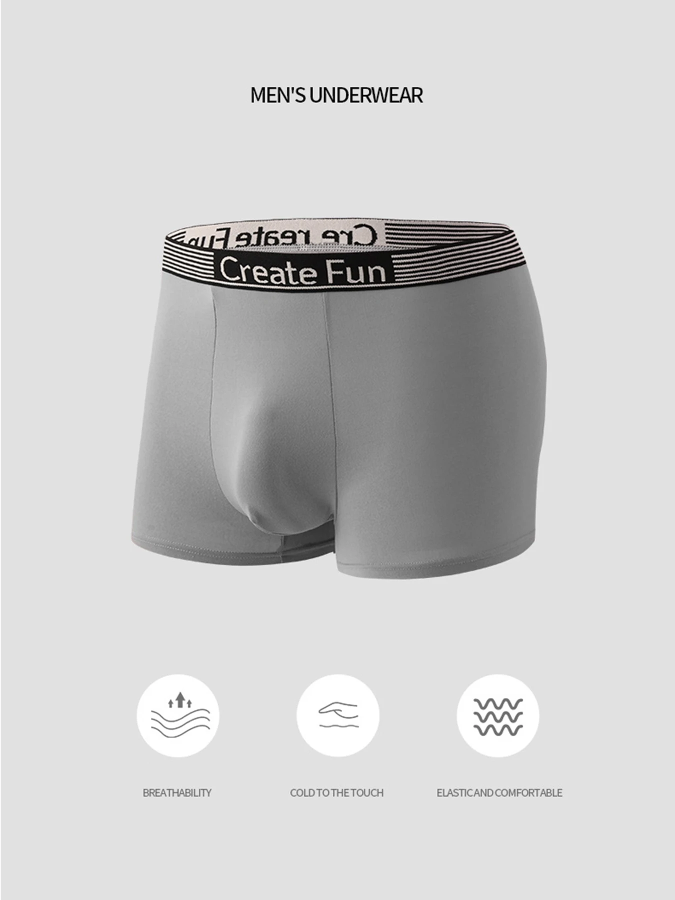 Men's Ice Silk Underwear 1Pc Random Style Quick-Dry Breathable Super Soft Stretch Cool Summer Boxer Briefs Trunks