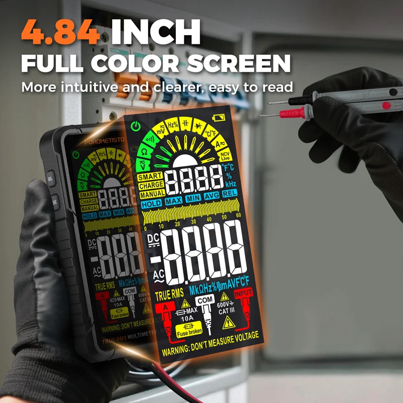MT02 كامل اللون شاشة المتعدد المهنية 600 فولت التيار المتناوب/تيار مستمر الجهد الحالي متر ديود صحيح RMS مكثف درجة الحرارة المقاومة هرتز اختبار