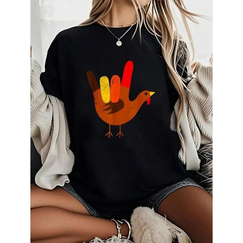 

Funny Rock Turkey T-shirt for Women Men Thanksgiving Rock and Roll Graphic Tee Unique Holiday Top Humorous Fall Gift