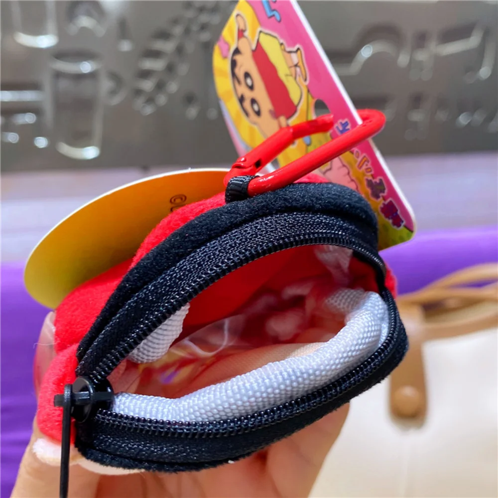 Portachiavi portamonete portatile autentico Crayon Shin-Chan Kawaii Cartoon Girlish Heart Auricolare Rossetto Organizer Borsa Portachiavi Regali