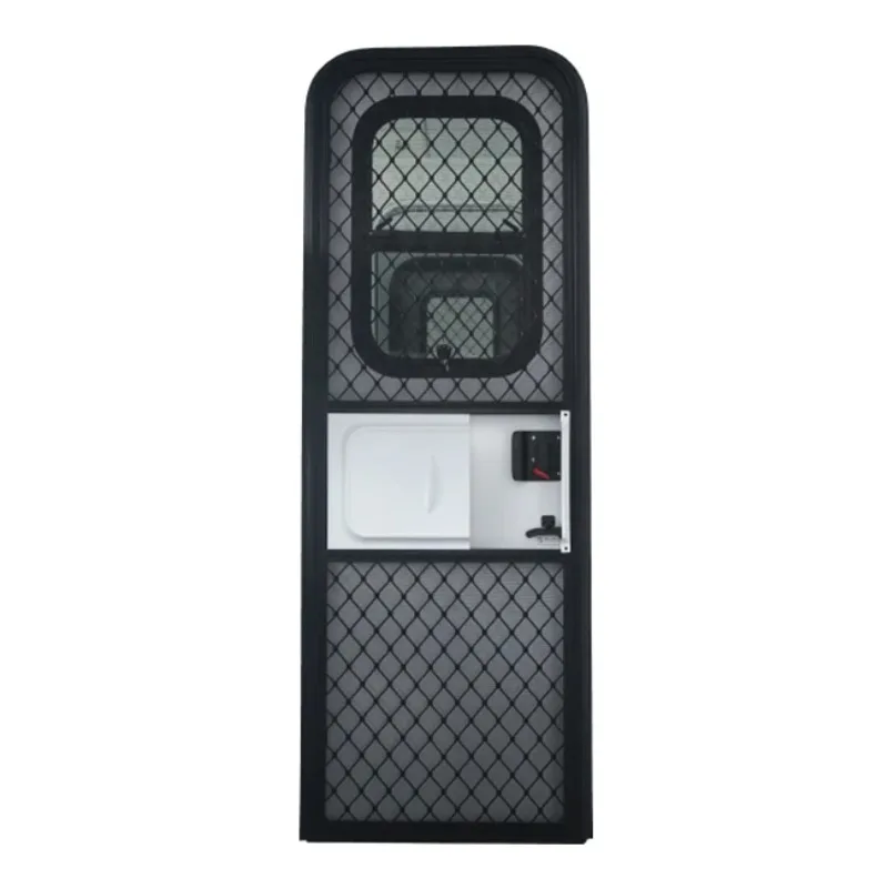 2025 Left/Right Open Aluminum Alloy Frame Trailer Caravan RV Door With Vertical Sliding Window & Single-point Lock