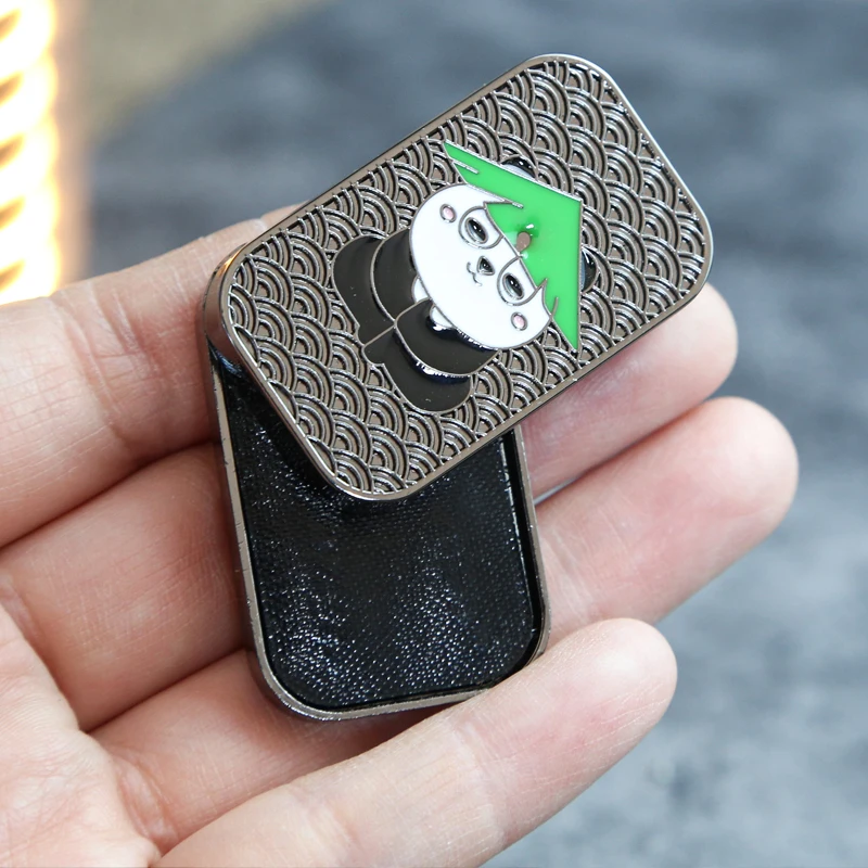 Metal Panda Push Card Toy Magnetic Sliding Fidget Gadget Stress Relief Accessory for Adults Office Desk Play and Gift