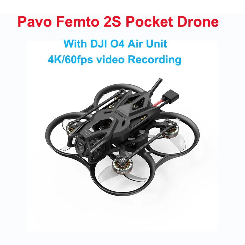 BETAFPV 75mm Pavo Femto Brushless BWhoop Quadcopter 2S 4K Pocket Drone For DJI O4 Air Unit Camera 1102 14000KV Brushless Motor