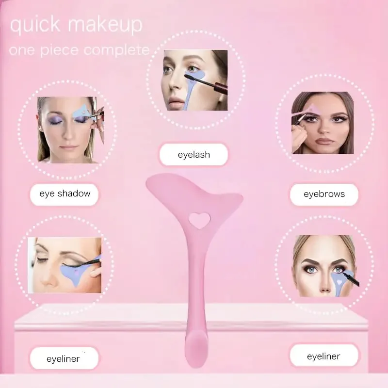 Pochoirs en silicone pour eye-liner, outil de maquillage des yeux multifonctionnel pour débutants, pointes d'aile, fard à barrage