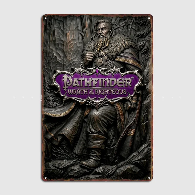 Pathfinder Wrath of the Righteous Game Art Poster Metal Sign Bedroom Indoor Home Decor Custom Posters Wall Room Decorations