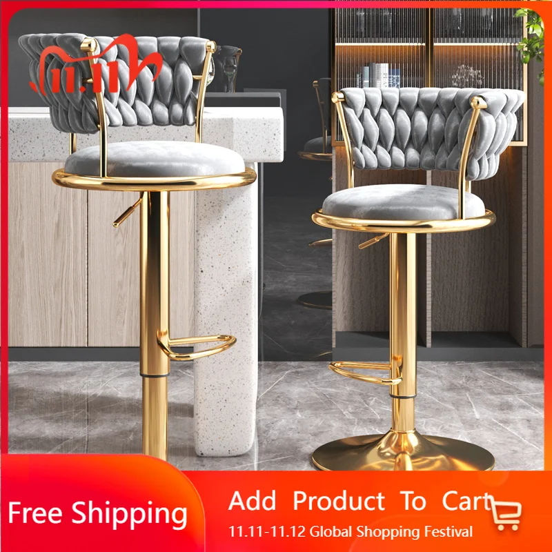 

Gray Barber Barstools Minimalist Camping GameComputer Vanity Relaxing Barstools Rocking Aesthetic Banqueta Unique Furniture