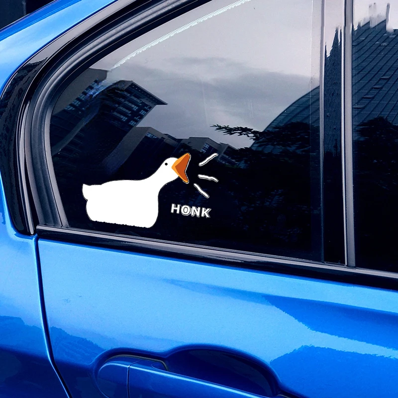 Goose with A Knife Peeker Honk Goose Car Stickers Creative Decals Personality Windshield Vehicle Decor Car Goods Vinyl Decals