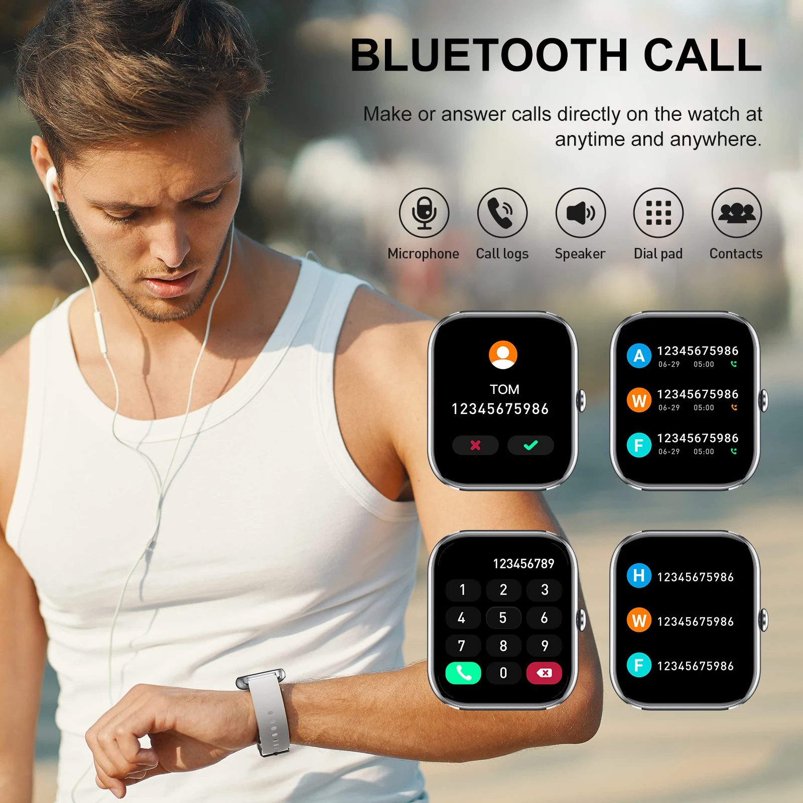 LaNikar 2024 New Smart Watch 1.85" TFT Health Monitoring IP68 Waterproof Bluetooth Call Multifunction Fitness Tracker For ios