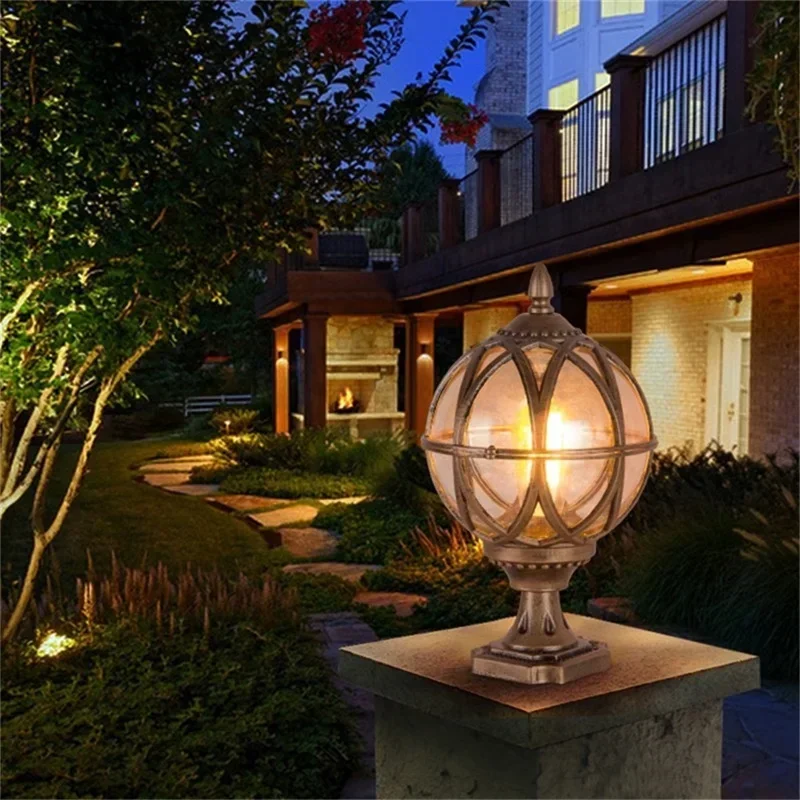 Outdoor Post light Patio Modern LED Round Waterproof Pillar Lighting For Porch Balcony Courtyard Villa