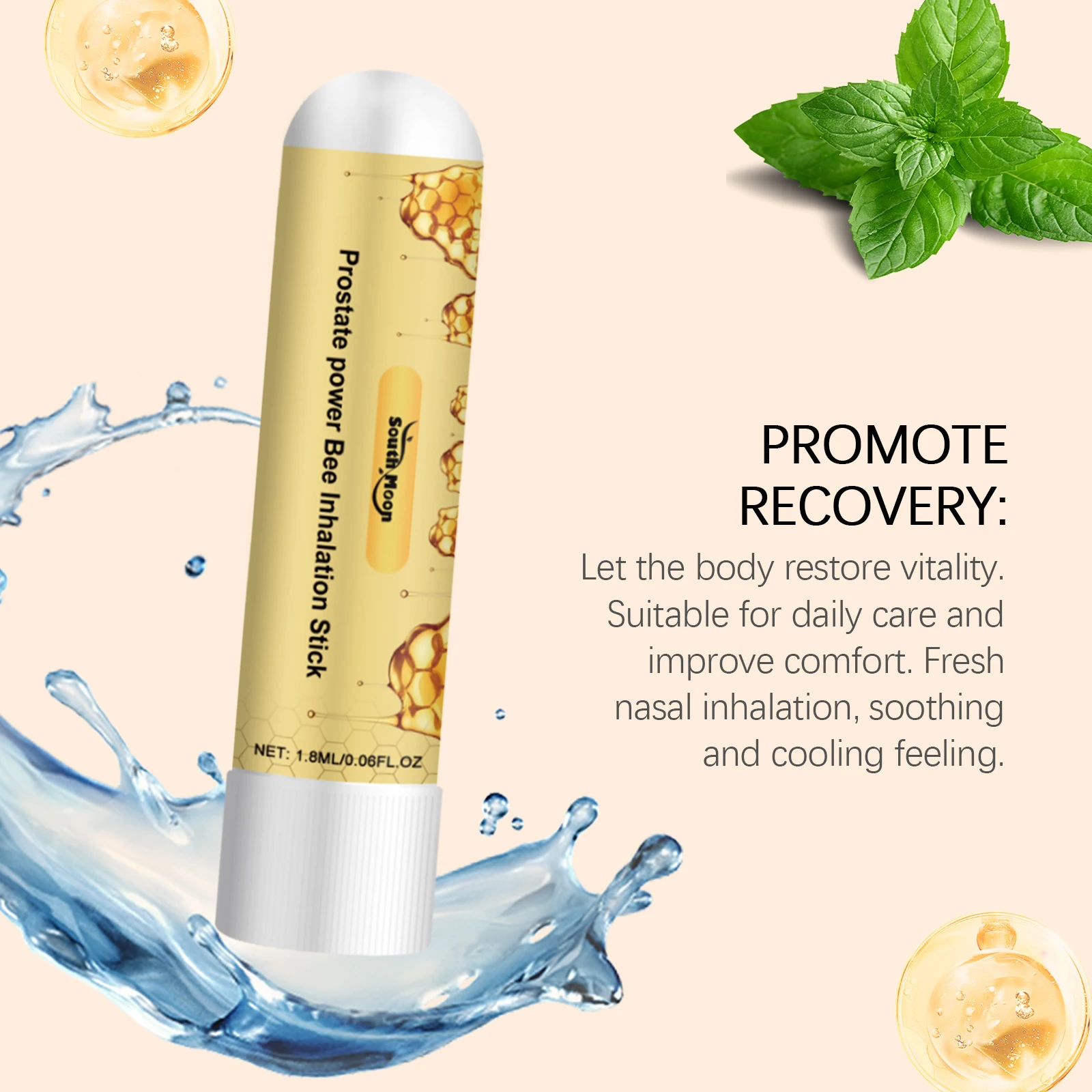 جهاز الاستنشاق الأنفي للرجال من ساوث مون - تخفيف للاحتقان والتعب، عصا تنشيط محمولة