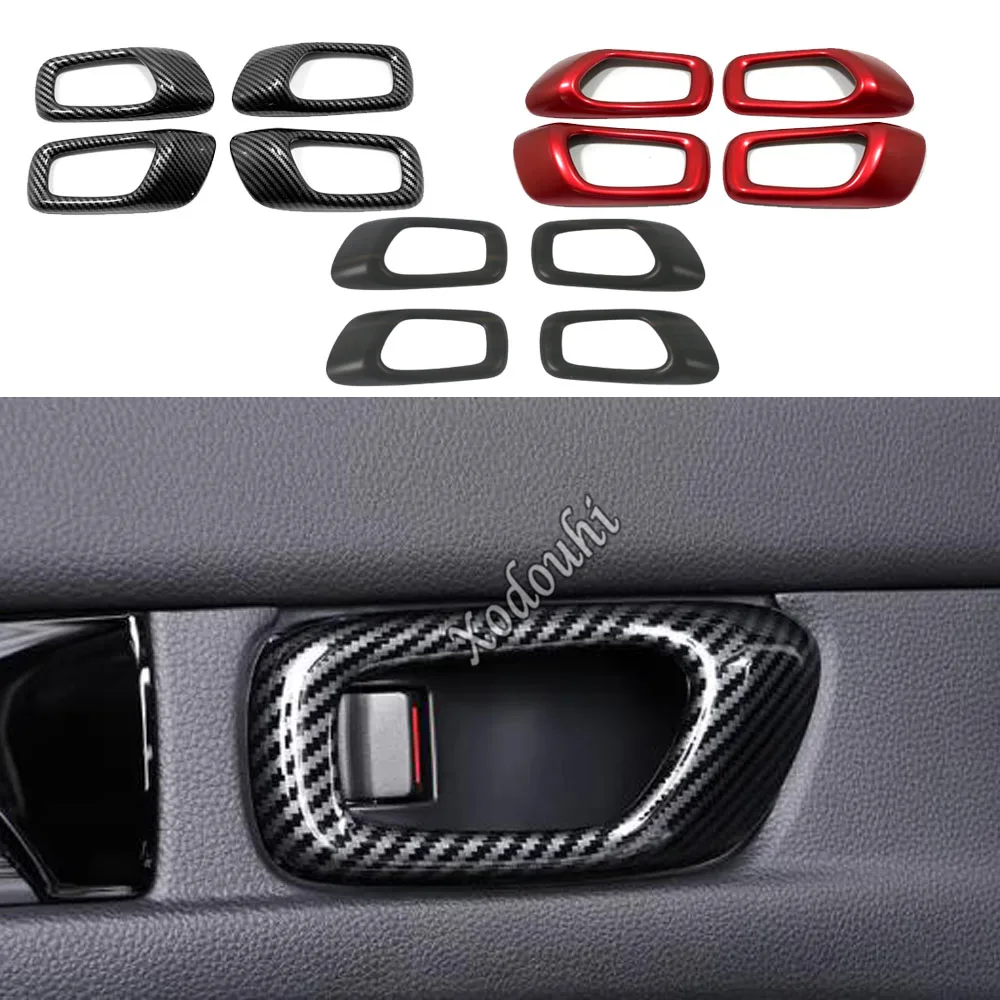 ABS Plastic Car Handrail Door Handle Bowl Covers Trim Auto Accessories Armrest 4PCS For Honda Civic 11th Gen 2022 2023 2024