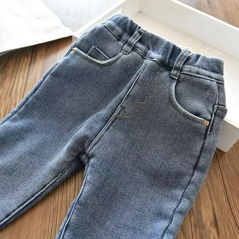 Samt Winter Warme Hosen Jeans für Mädchen Herbst Hosen Oberbekleidung Kleidung Teenager Kinder Kinder Kleidung Jungen Jeans