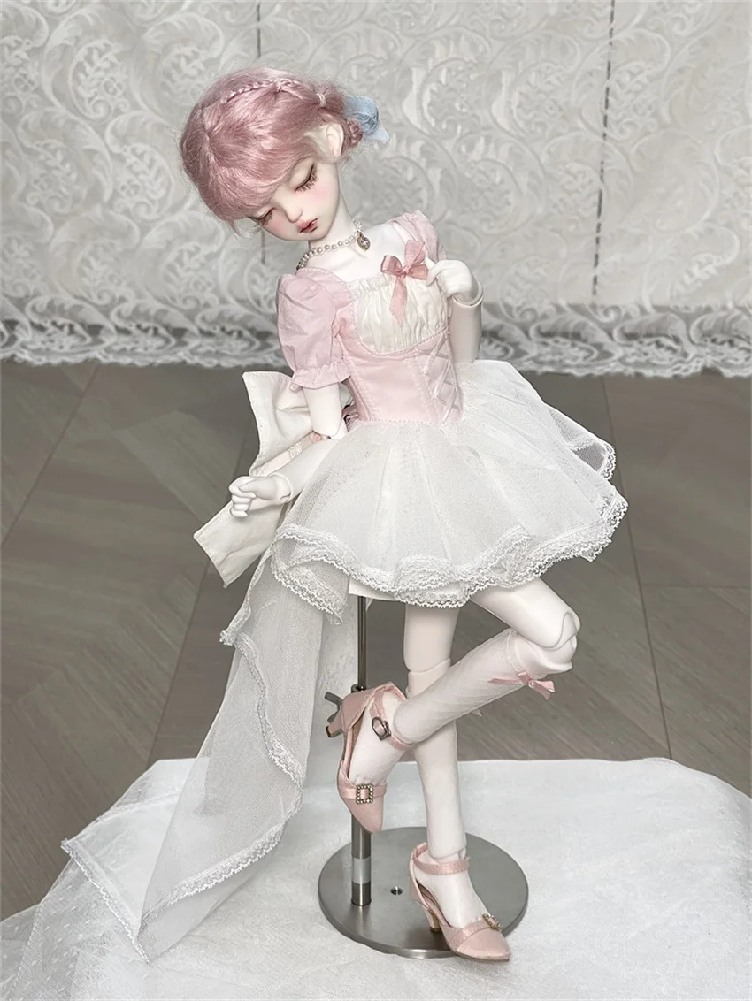 In Stock BJD/SD Shoes 1/3 1/4 High Heels Girls Silk Pointy One-button High Heels Multi-colored BJD Doll Accessories