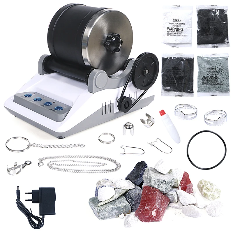 

1Pcs 220V Rock Tumbler Kit DIY Electric Rock Tumbler Toy With Rough Gemstones Polishing Grits For Adult Kids Polishing Machine