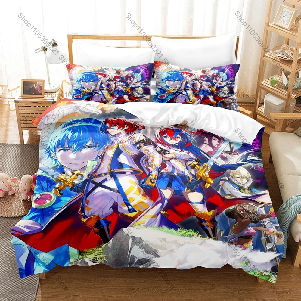 Personality Fire Emblem Engage Game Bedding Set New Emblem Ring Print Duvet Cover Pillowcase For Gamer Bedroom