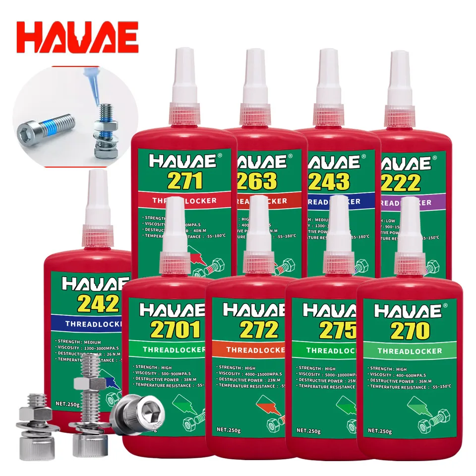 

HAUAE 243 242 Thread locker262 263 270 2701 277 272 290 Metal screw anti-loosen High temperature resistance Anaerobic glue