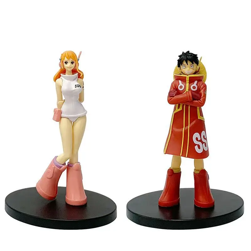 Figura de One Piece Luffy Roronoa Zoro, modelo de personaje de Anime, funda de ordenador, adorno de escritorio, regalo, estatua de colección para niños