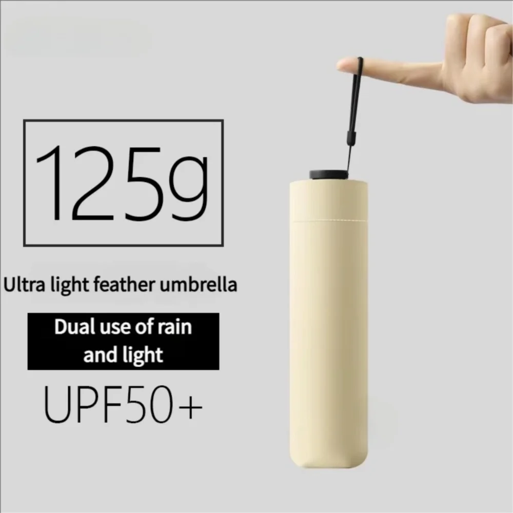 Portable 3-Fold Manual Sun Umbrella Sun Protection 6-Bone Frame Dual-Purpose Umbrella Ultra-Light UV Protection Pencil Umbrella
