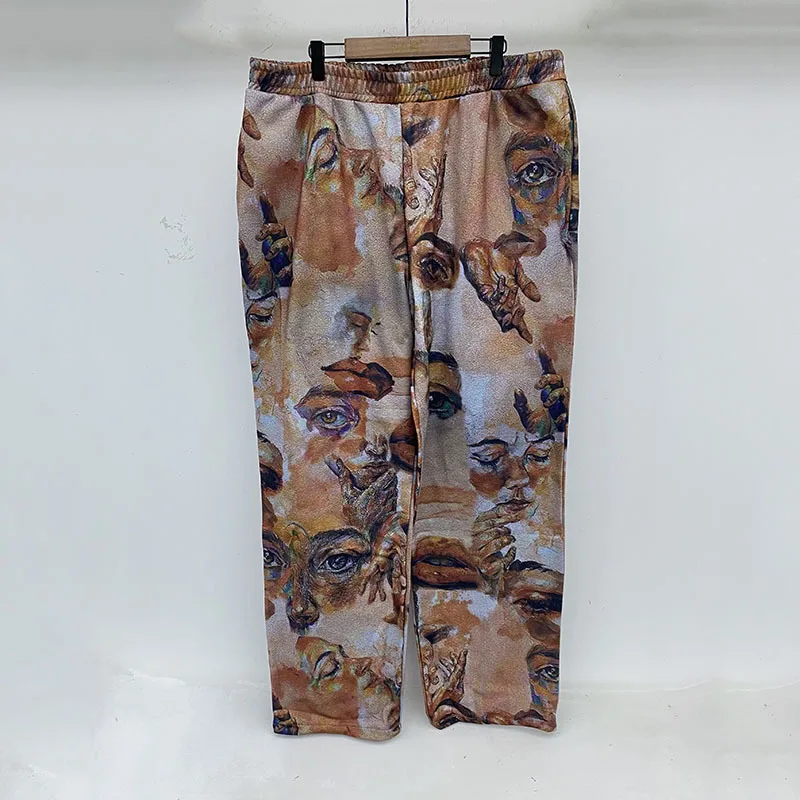 American Style Trend Printing 2023 New Men\'s Fashion Loose Wide Leg Pants European Mid-waist Spring Man New Trousers