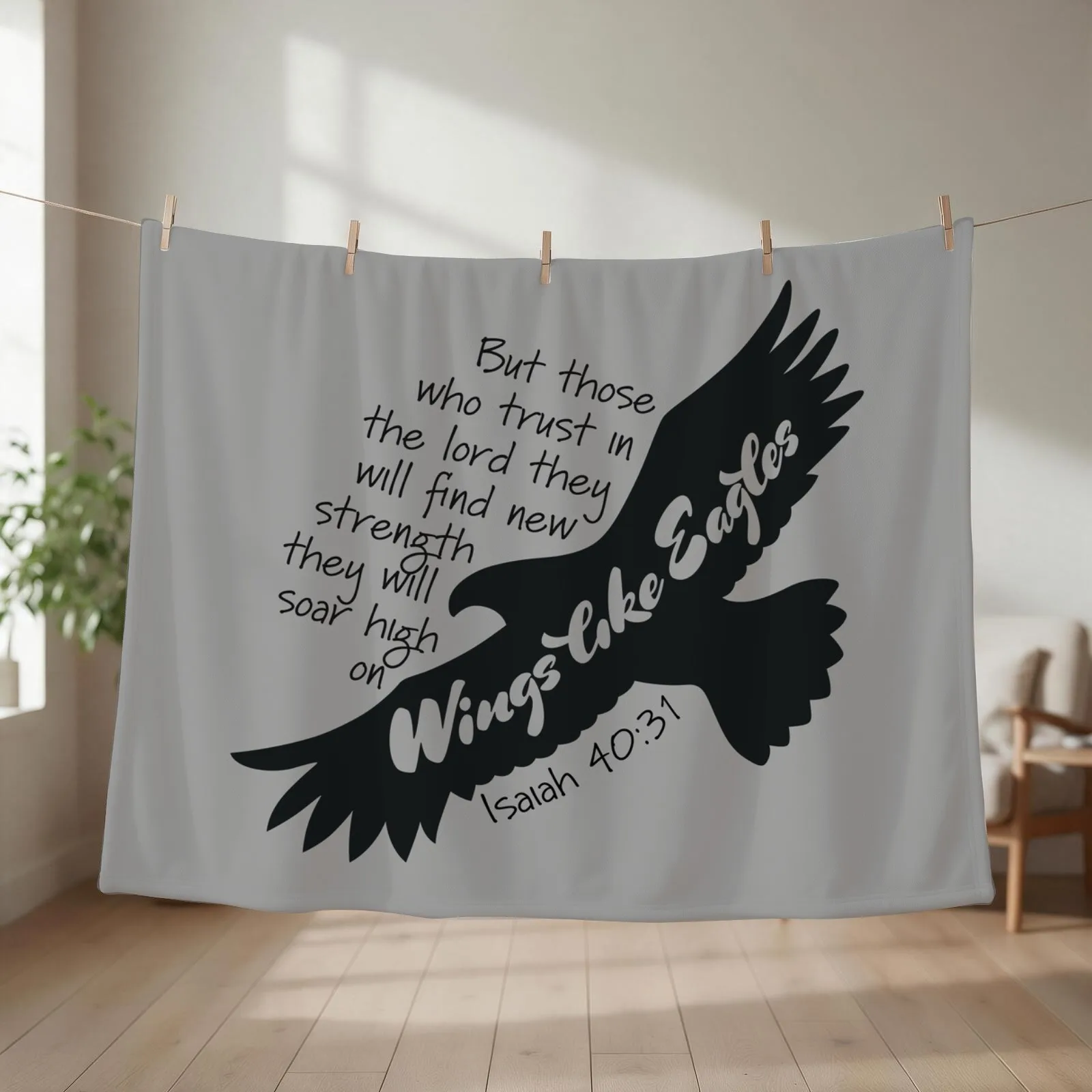 Isaiah 40:31 Throw Blanket couch cozy soft plush fuzzy picnic outdoor blanket