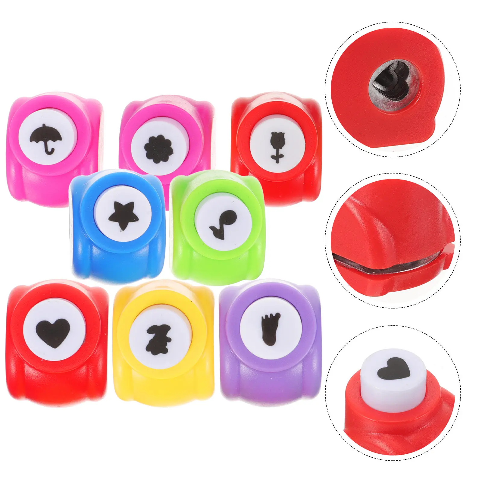 8Pcs Embossing Paper Punch Set Lightweight Portable Paper Puncher for Scrapbooking Card Making DIY Crafts Creative Handcrafts