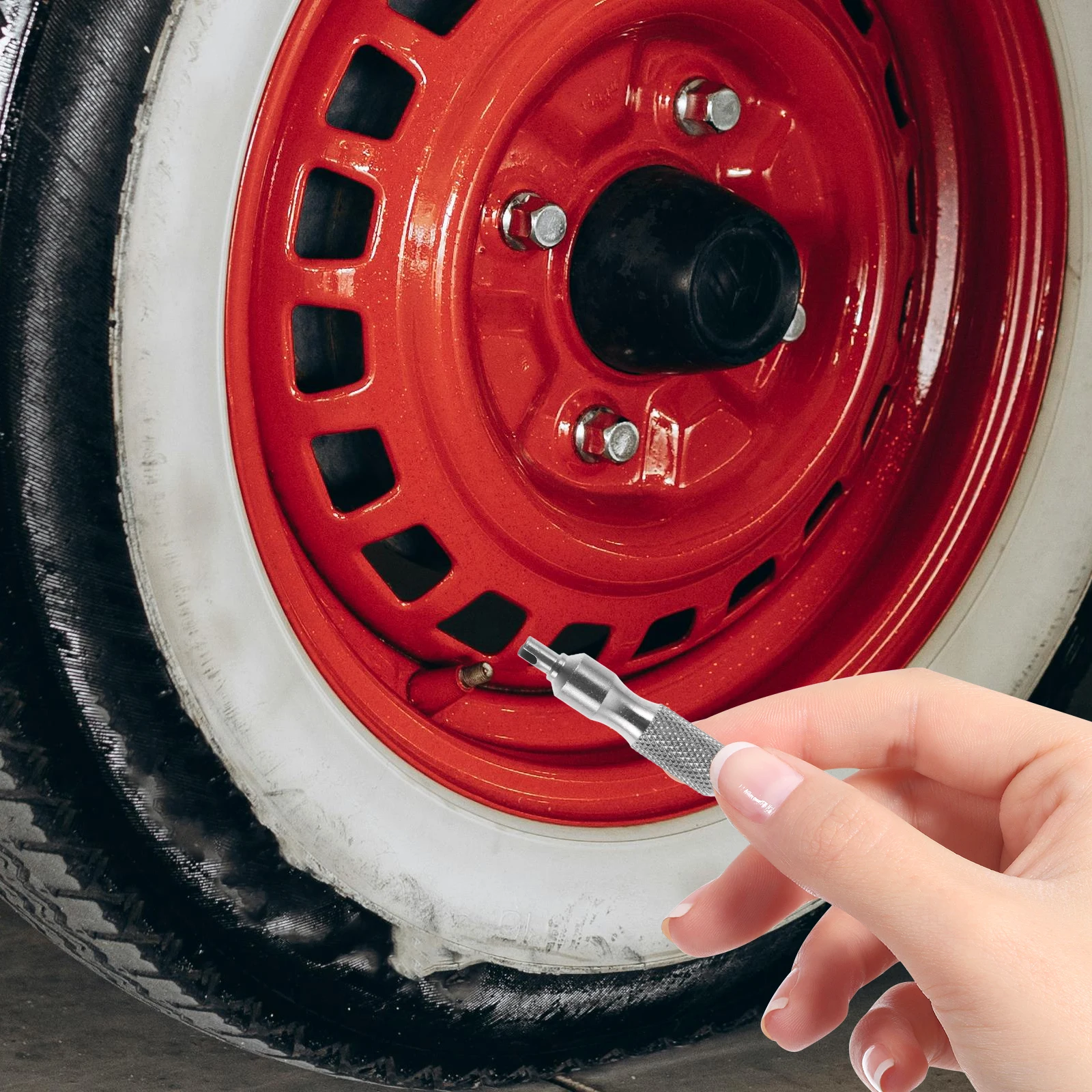 

Tire Valve Stem Tool Keychain Durable Stainless Steel Core Remover Portable Automotive Bike Tire Repair Wrench Valve Core