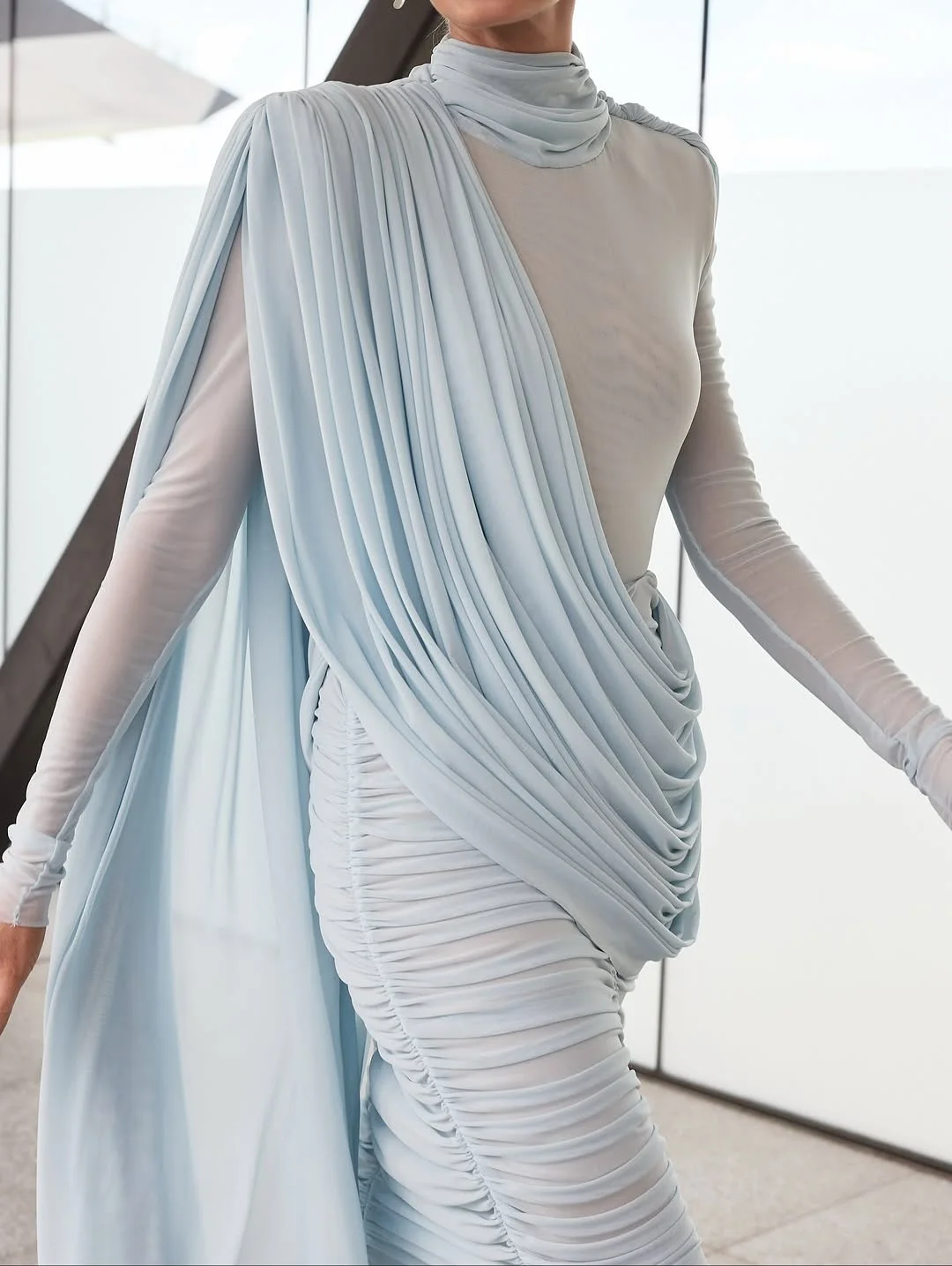 Długa, zwiewna sukienka wieczorowa z plisami w kolorze niebieskim, sukienki wieczorowe z pełnymi falbanami z szyfonu, długa sukienka formalna, فساتين سهرة