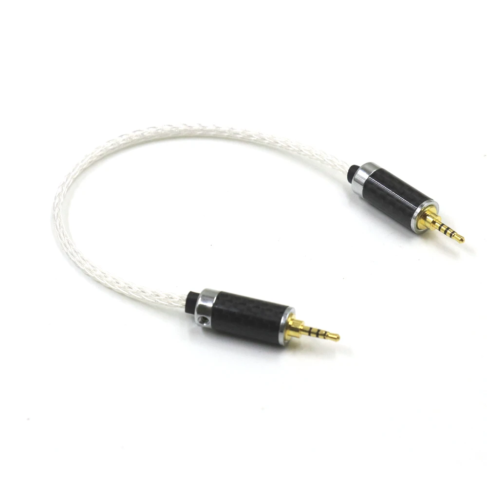 16 Core Pure Silver 2.5mm TRRS Balanced Male to 2.5mm TRRS Balanced Male Audio Adapter Cable 2.5mm to 2.5mm TRRS Balance Cable