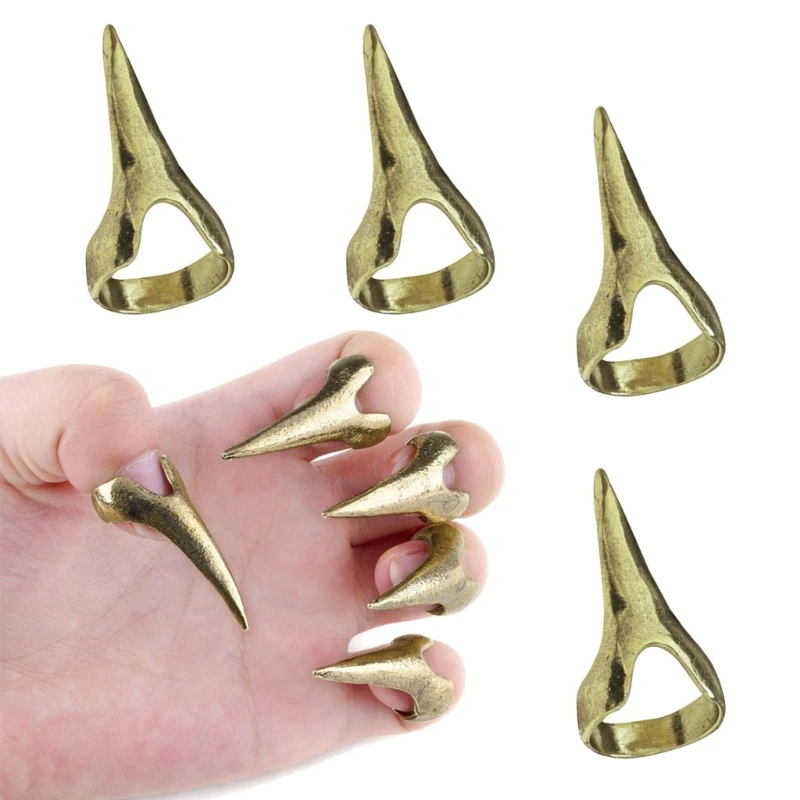 5pcs Finger Ring Metal Nails For Fingers Easy Braiding Hair Tool Finger Claws