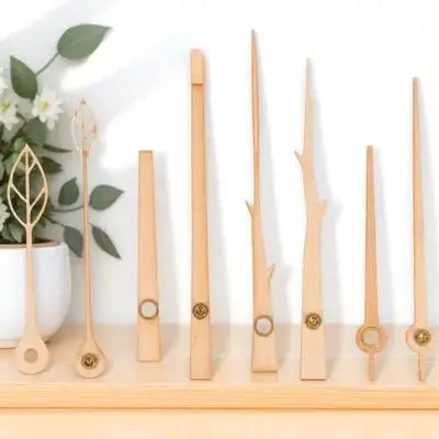 

4 Sets 10 Inch Wooden Clock Hands Wear resistant Parts DIY Pointers Sturdy Replacements Clock Accessories Household Decorative